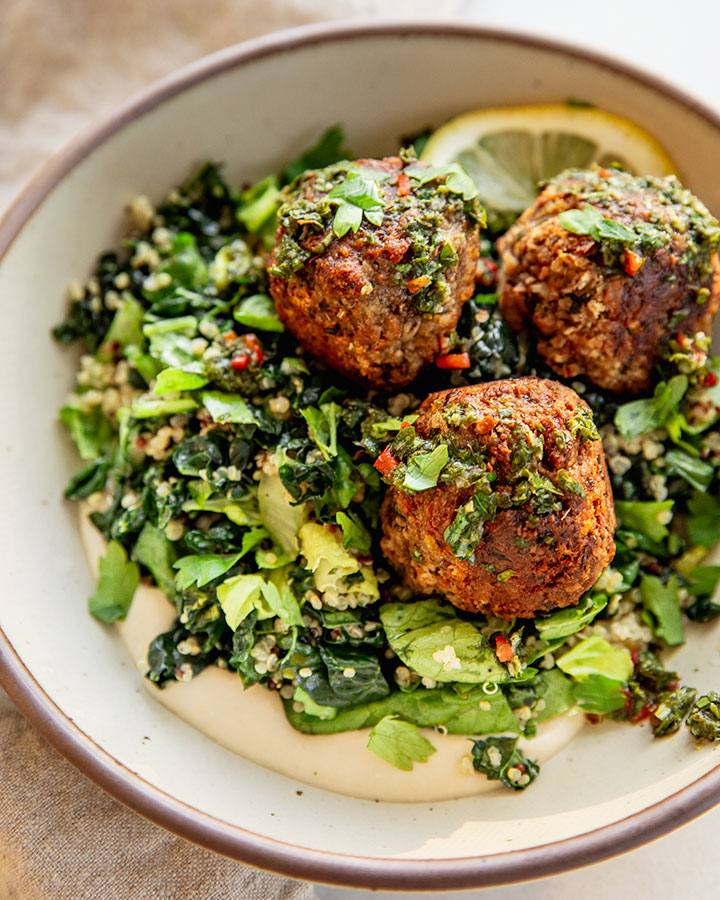 Chimichurri Meatball Grain Bowls