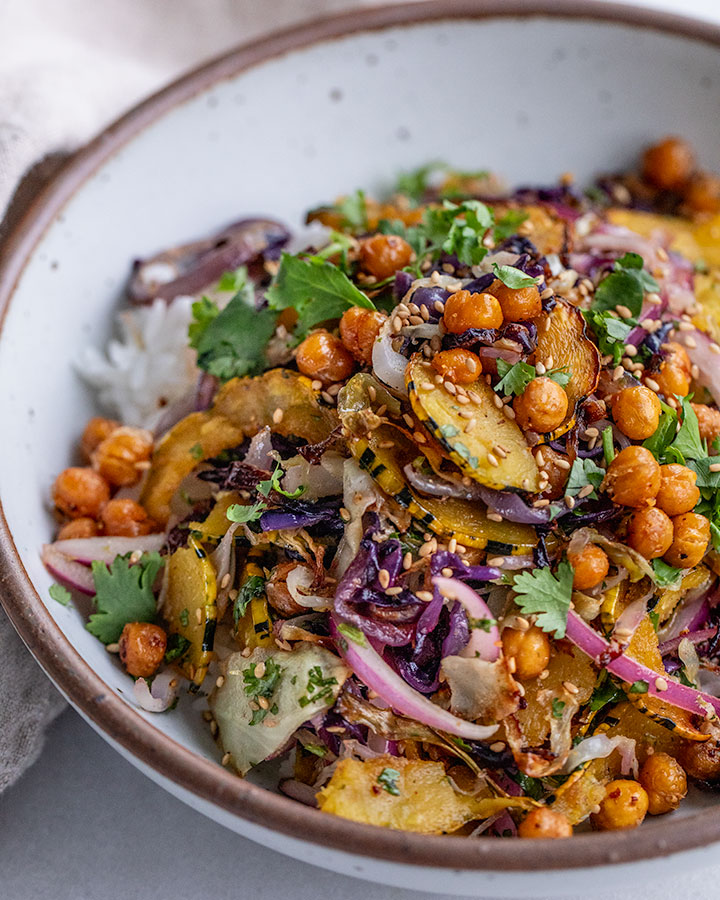 Roasted Cabbage Slaw with Sweet Sesame Onions