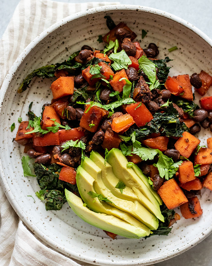 Black Bean and Sweet Potato Breakfast Hash